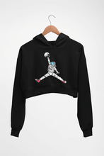 Load image into Gallery viewer, Jorden Space Dunk Crop HOODIE FOR WOMEN-Black-Ektarfa.online
