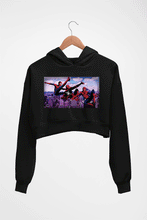 Load image into Gallery viewer, Spiderman Superhero Crop HOODIE FOR WOMEN-Black-Ektarfa.online
