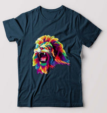Load image into Gallery viewer, Lion T-Shirt for Men-Petrol Blue-Ektarfa.online
