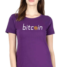 Load image into Gallery viewer, Cryptocurrency Bitcoin T-Shirt for Women-Purple-Ektarfa.online
