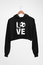 Load image into Gallery viewer, Love Football Crop HOODIE FOR WOMEN-Black-Ektarfa.online
