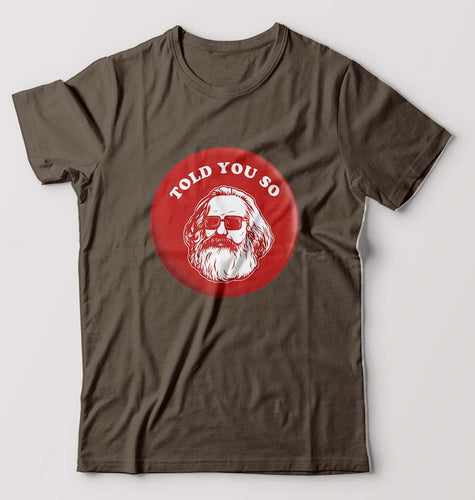 Karl Marx T-Shirt for Men-Olive Green-Ektarfa.online
