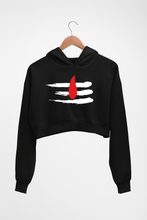 Load image into Gallery viewer, Shiva Tilak Crop HOODIE FOR WOMEN-Black-Ektarfa.online
