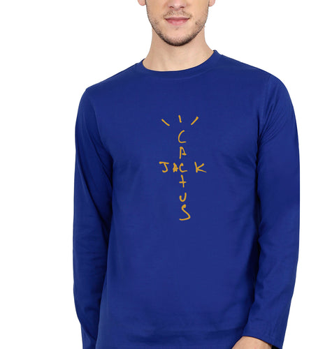 Cactus Jack Travis Scott Full Sleeves T-Shirt for Men-S(38 Inches)-Royal Blue-Ektarfa.online