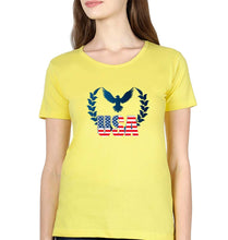 Load image into Gallery viewer, USA America T-Shirt for Women-Mustard Yellow-Ektarfa.online
