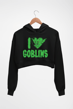 Load image into Gallery viewer, Goblin Crop HOODIE FOR WOMEN-Black-Ektarfa.online
