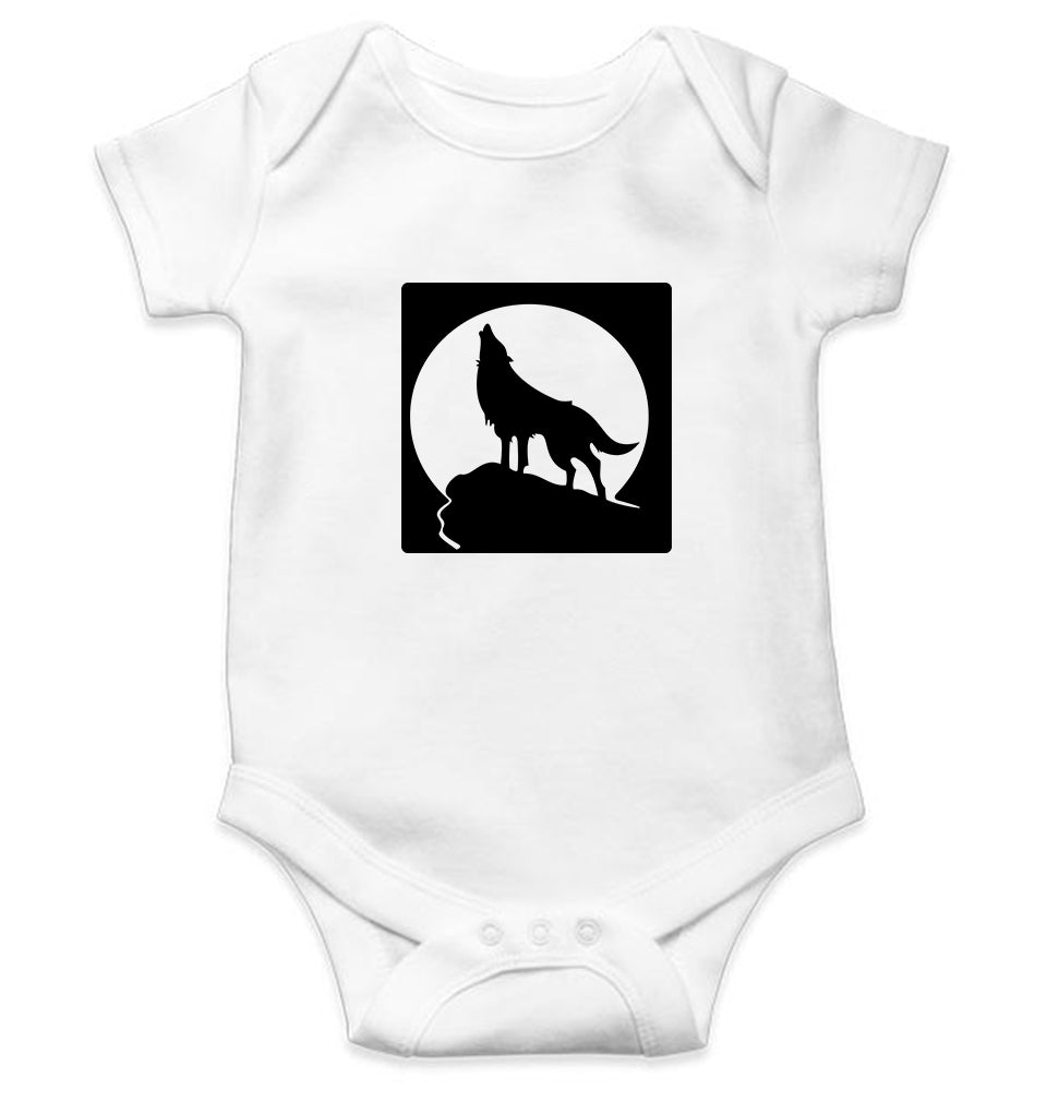 WOLF Kids Romper For Baby Boy/Girl-0-5 Months(18 Inches)-White-Ektarfa.online