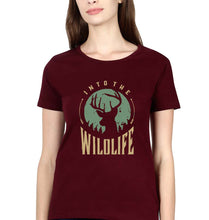 Load image into Gallery viewer, Deer T-Shirt for Women-Maroon-Ektarfa.online
