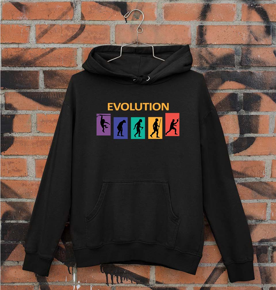 Table Tennis (TT) Evolution Unisex Hoodie for Men/Women-Black-Ektarfa.online