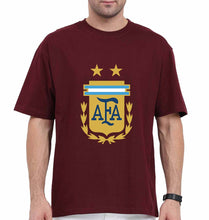 Load image into Gallery viewer, Argentina Football Oversized T-Shirt for Men-Maroon-Ektarfa.online
