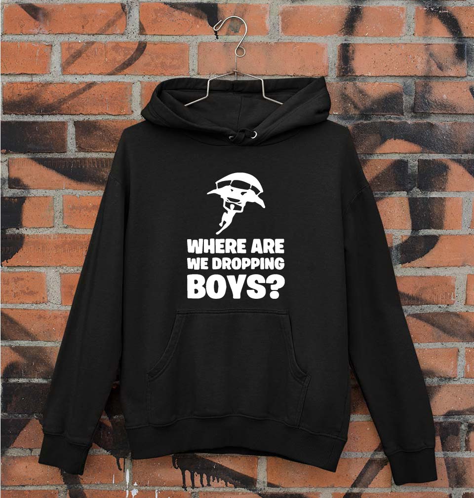 PUBG Where Are We Dropping Boys Unisex Hoodie for Men/Women-Black-Ektarfa.online