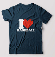 Load image into Gallery viewer, I Love Baseball T-Shirt for Men-Petrol Blue-Ektarfa.online
