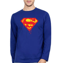 Load image into Gallery viewer, Superman Full Sleeves T-Shirt for Men-Royal Blue-Ektarfa.online
