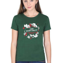Load image into Gallery viewer, Cyber Security T-Shirt for Women-Dark Green-Ektarfa.online
