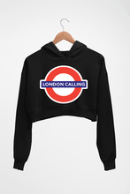 Load image into Gallery viewer, London Calling Crop HOODIE FOR WOMEN-Black-Ektarfa.online
