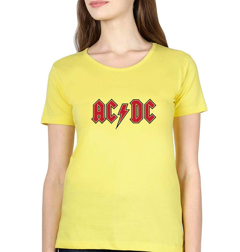 ACDC T-Shirt for Women-Yellow-Ektarfa.online
