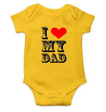 Load image into Gallery viewer, I Love My Dad Kids Romper For Baby Boy/Girl-0-5 Months(18 Inches)-Yellow-Ektarfa.online
