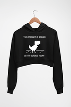 Load image into Gallery viewer, Internet Funny Crop HOODIE FOR WOMEN-Black-Ektarfa.online
