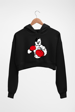 Load image into Gallery viewer, Pitbull Boxing Crop HOODIE FOR WOMEN-Black-Ektarfa.online
