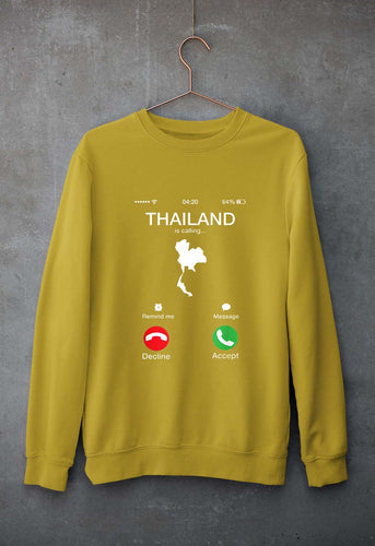 Thailand Calling Unisex Sweatshirt for Men/Women-Mustard Yellow-Ektarfa.online