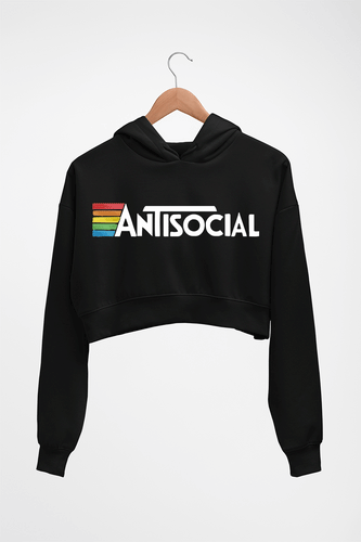 AntiSocial Crop HOODIE FOR WOMEN-Black-Ektarfa.online