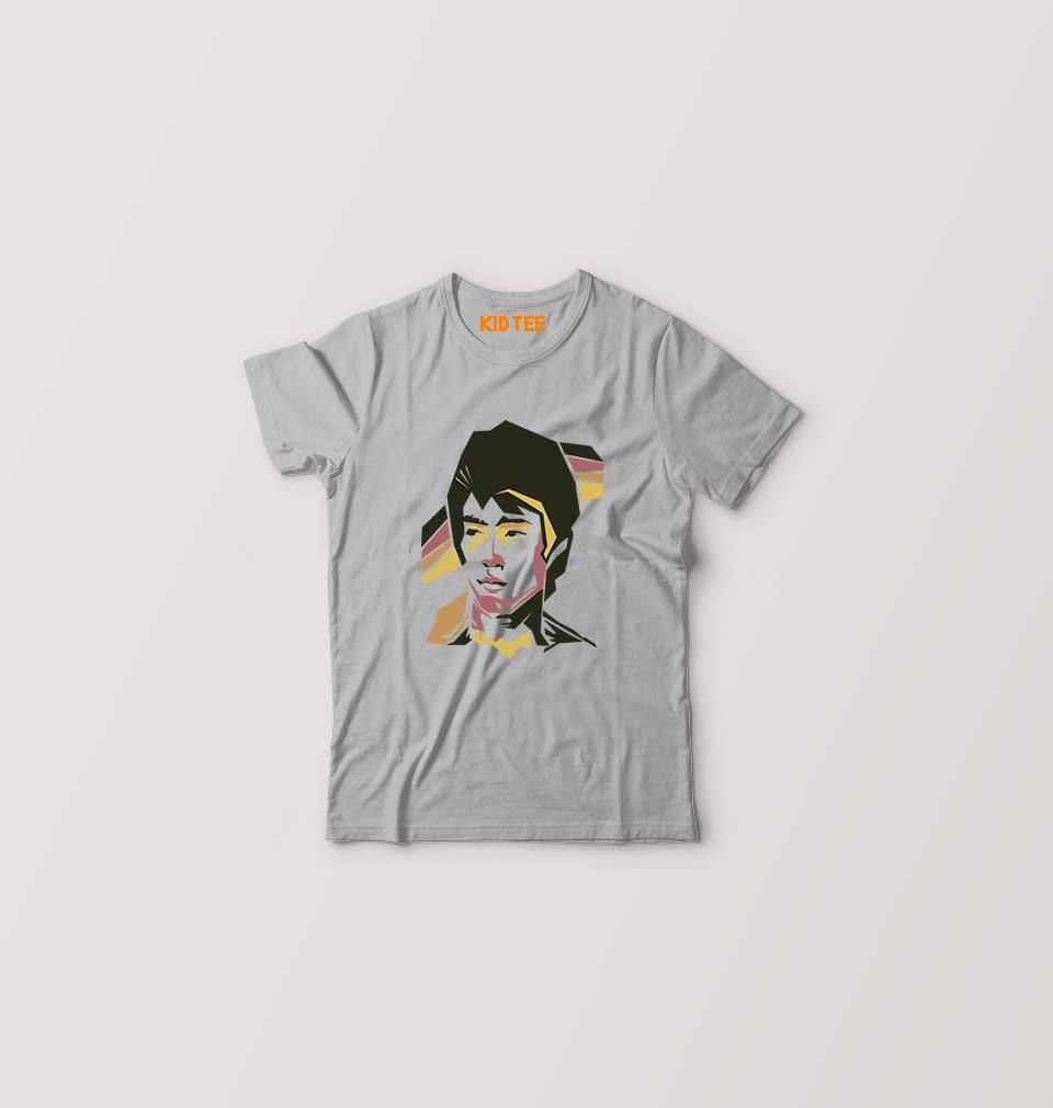 Bruce Lee Kids T-Shirt for Boy/Girl-Grey-Ektarfa.online