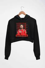Load image into Gallery viewer, Sebastian Vettel F1 Crop HOODIE FOR WOMEN-Black-Ektarfa.online
