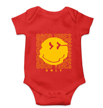 Load image into Gallery viewer, Good Vibes Emoji Kids Romper For Baby Boy/Girl-0-5 Months(18 Inches)-RED-Ektarfa.online
