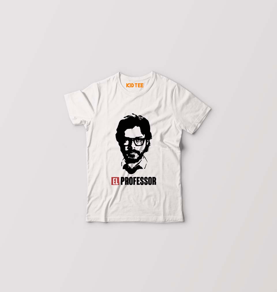 Money Heist The Professor Kids T-Shirt for Boy/Girl-White-Ektarfa.online