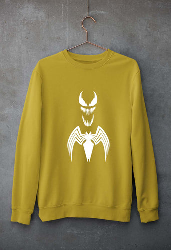 Venom Spiderman Superhero Unisex Sweatshirt for Men/Women-Mustard Yellow-Ektarfa.online