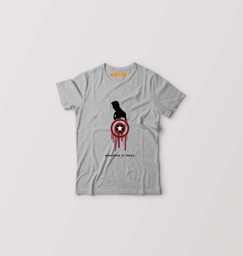 Captain America Superhero Kids T-Shirt for Boy/Girl-Grey-Ektarfa.online