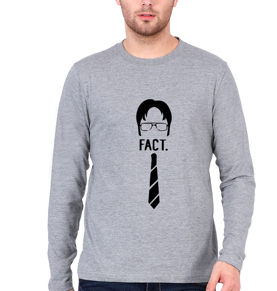 Dwight Schrute Full Sleeves T-Shirt for Men-Grey Melange-Ektarfa.online