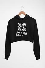 Load image into Gallery viewer, Blah Blah Crop HOODIE FOR WOMEN-Black-Ektarfa.online
