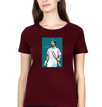 Load image into Gallery viewer, Novak Djokovic Tennis T-Shirt for Women-Maroon-Ektarfa.online
