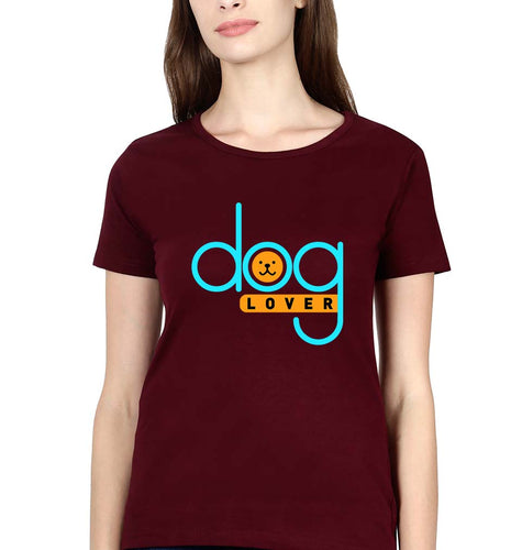Dog Lover T-Shirt for Women-Maroon-Ektarfa.online