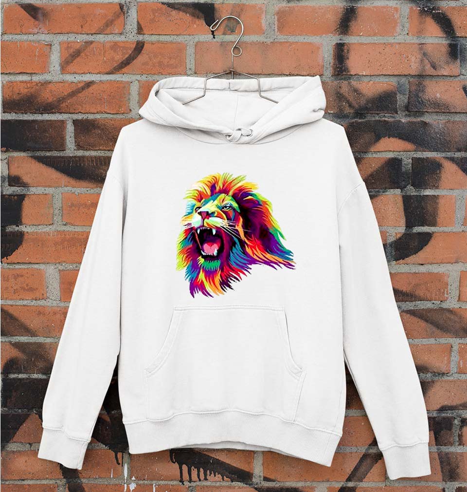 Lion Unisex Hoodie for Men/Women-White-Ektarfa.online