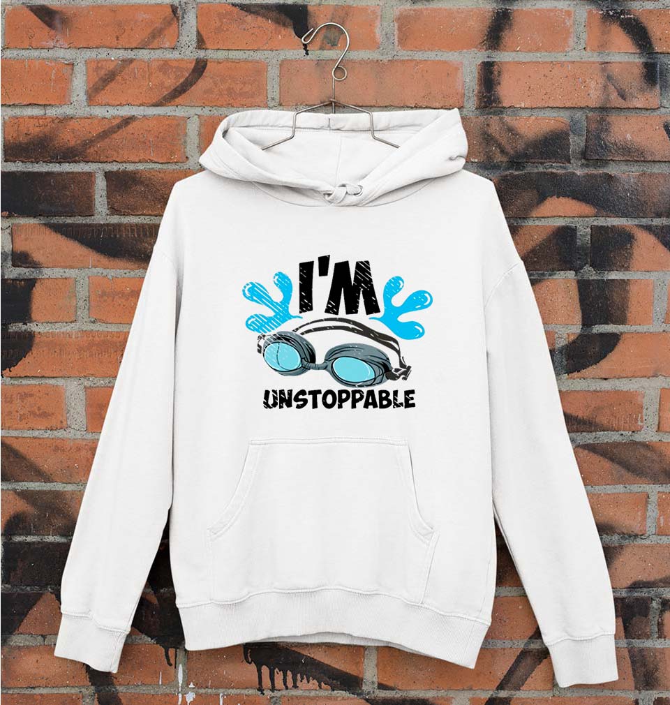 Swimming Unisex Hoodie for Men/Women-White-Ektarfa.online