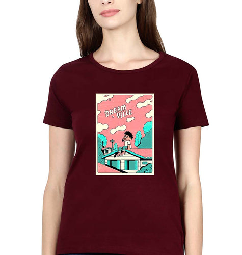 J. Cole T-Shirt for Women-Maroon-Ektarfa.online