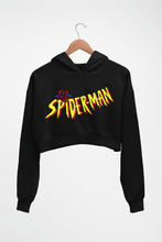 Load image into Gallery viewer, Spiderman Superhero Crop HOODIE FOR WOMEN-Black-Ektarfa.online
