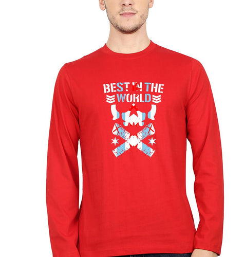 CM Punk Full Sleeves T-Shirt for Men-Red-Ektarfa.online