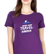Load image into Gallery viewer, Travel Harder T-Shirt for Women-Purple-Ektarfa.online
