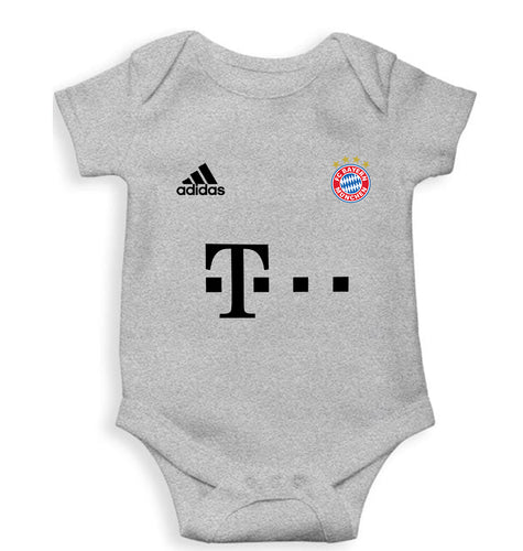 FC Bayern Munich 2021-22 Kids Romper For Baby Boy/Girl-0-5 Months(18 Inches)-Grey-Ektarfa.online