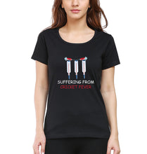 Load image into Gallery viewer, CRICKET Fever T-Shirt for Women-Black-Ektarfa.online
