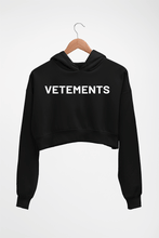 Load image into Gallery viewer, Vetements Crop HOODIE FOR WOMEN-Black-Ektarfa.online
