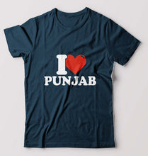 Load image into Gallery viewer, I Love Punjab T-Shirt for Men-Petrol Blue-Ektarfa.online
