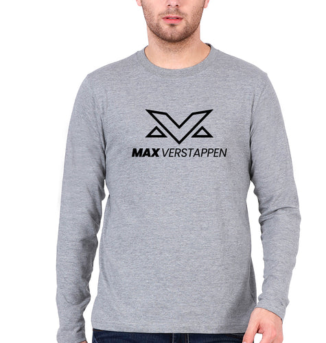 Max Verstappen Full Sleeves T-Shirt for Men-S(38 Inches)-Grey Melange-Ektarfa.online