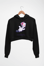 Load image into Gallery viewer, Poker Crop HOODIE FOR WOMEN-Black-Ektarfa.online
