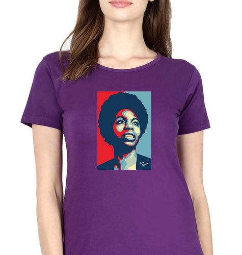 Nina Simone T-Shirt for Women-Purple-Ektarfa.online