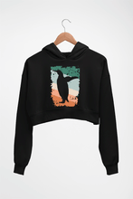 Load image into Gallery viewer, Penguin Crop HOODIE FOR WOMEN-Black-Ektarfa.online
