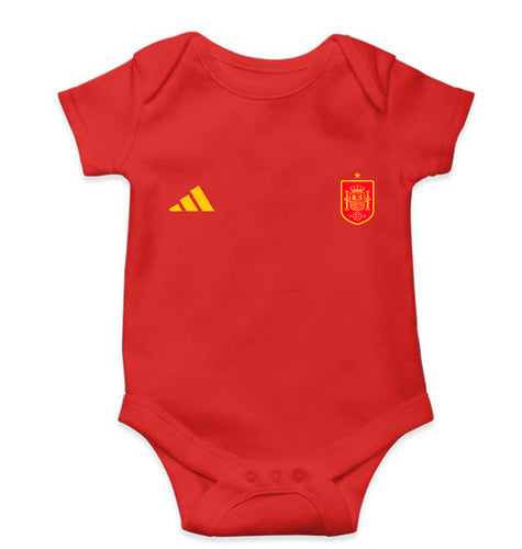 Spain Football Kids Romper For Baby Boy/Girl-0-5 Months(18 Inches)-RED-Ektarfa.online